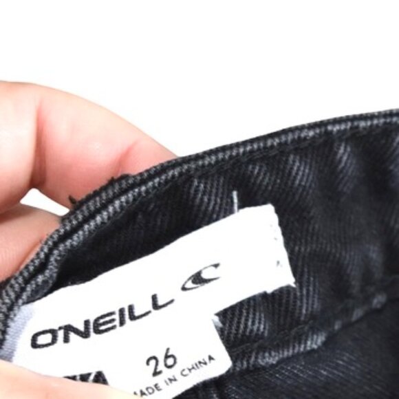 O’Neill Denim Shorts 26 Black Cutoff High Rise Grunge - Picture 8 of 9